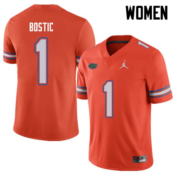 Jordan Brand Women #1 Jonathan Bostic Florida Gators College Football Jersey Orange
